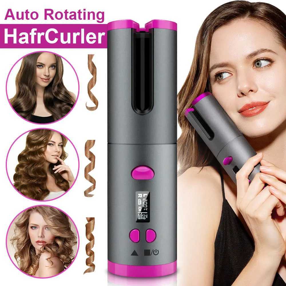 Curler Set Cordless Automatic Rotating Curler Iron LED Display Temperature Adjustable Styling Tool Wave Styling M250425