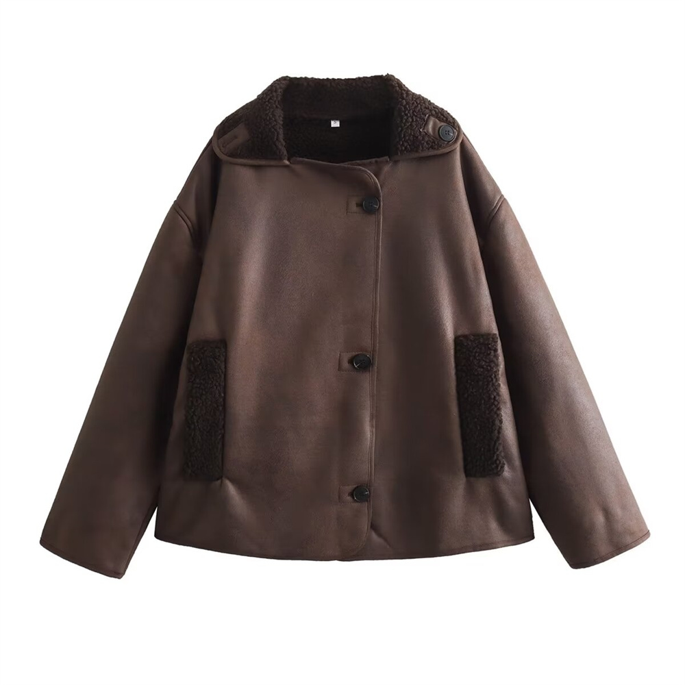 Zar * Spring/Summer New Women's Fur Integrated Loose And Thickened Double-Sided Jacket