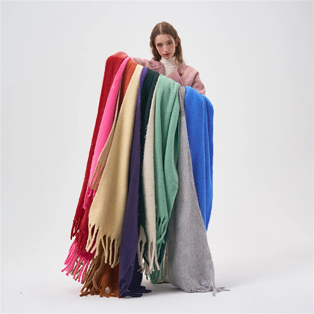 241023 Long scarf Bufanda 2024 Scarf Color Thick Shawl Winter ece go designers nice T scarvesreal