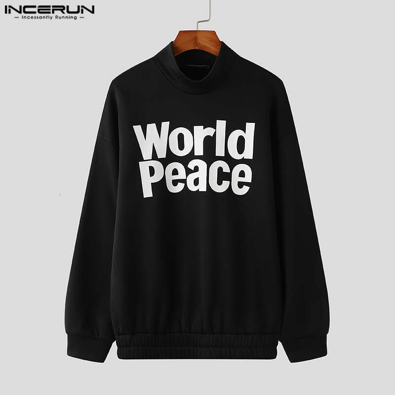 Tops INCERUN American Style Fashion Men Funny Letter Printed Pullover Casual Streetwear Male Long Sleeved Sweatshirts S XL