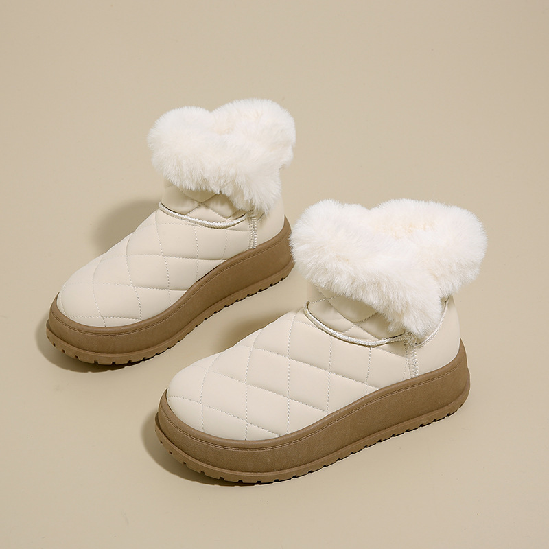 Velvet high top snow boots for women winter new student version warm casual cotton shoes