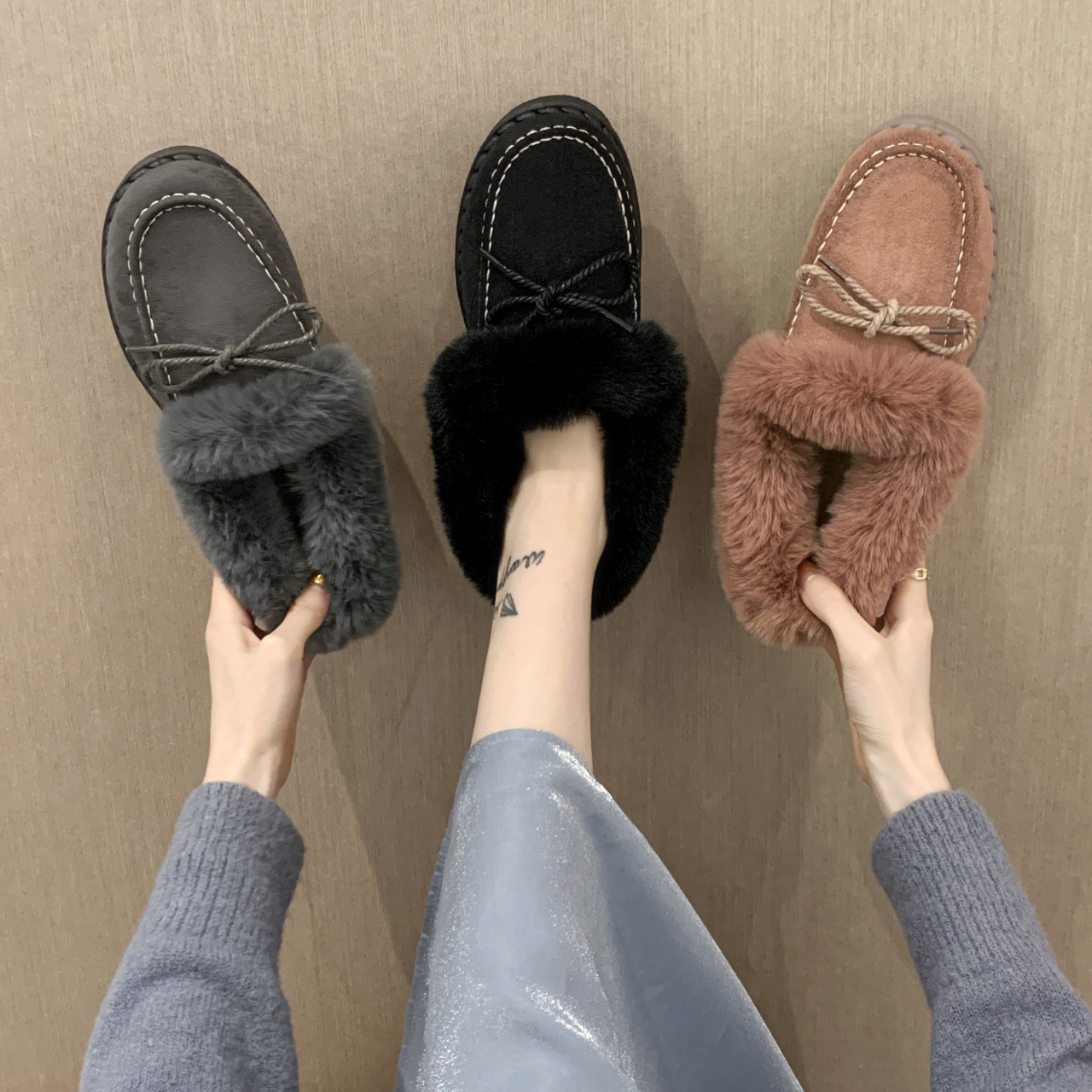 Women's Flat Round Toe Comfort Walking Shoes, Pink Black Gray Khaki 36-40