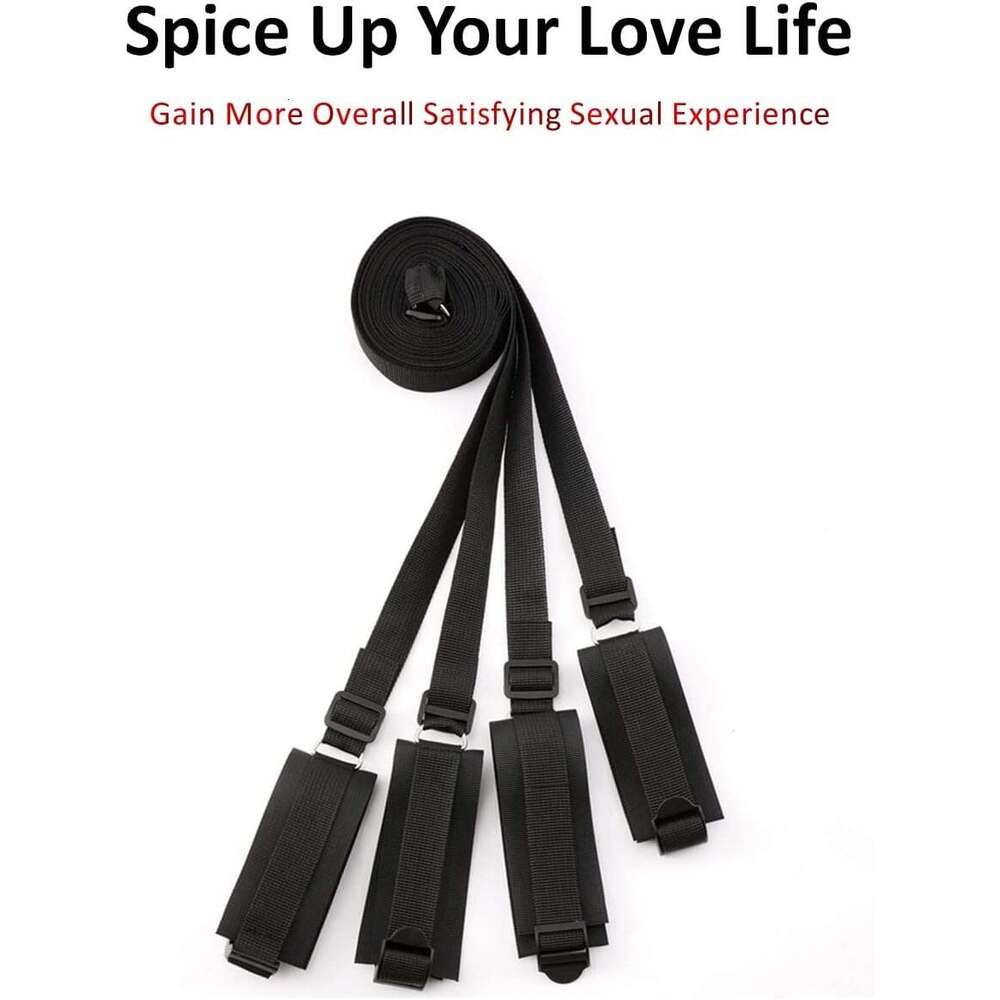 Sex Restraining Bondage BDSM Kit, Handcuffs Sex Bed Adult Set, BDSM Bondaged Restraints Sex Furniture for Couples, Restraints Sex Straps & Ankle Cuffs