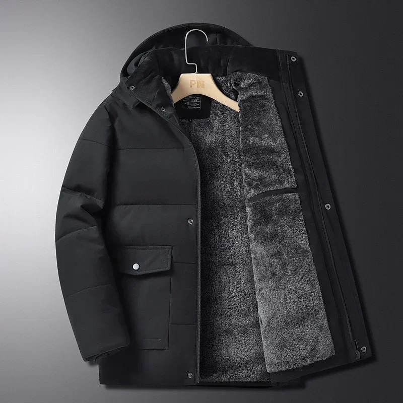 Winter -20 degree windproof Parkas mens outdoor windproof cotton padded jacket mens thick coat mens Parkas cashmere lined jacket 241023
