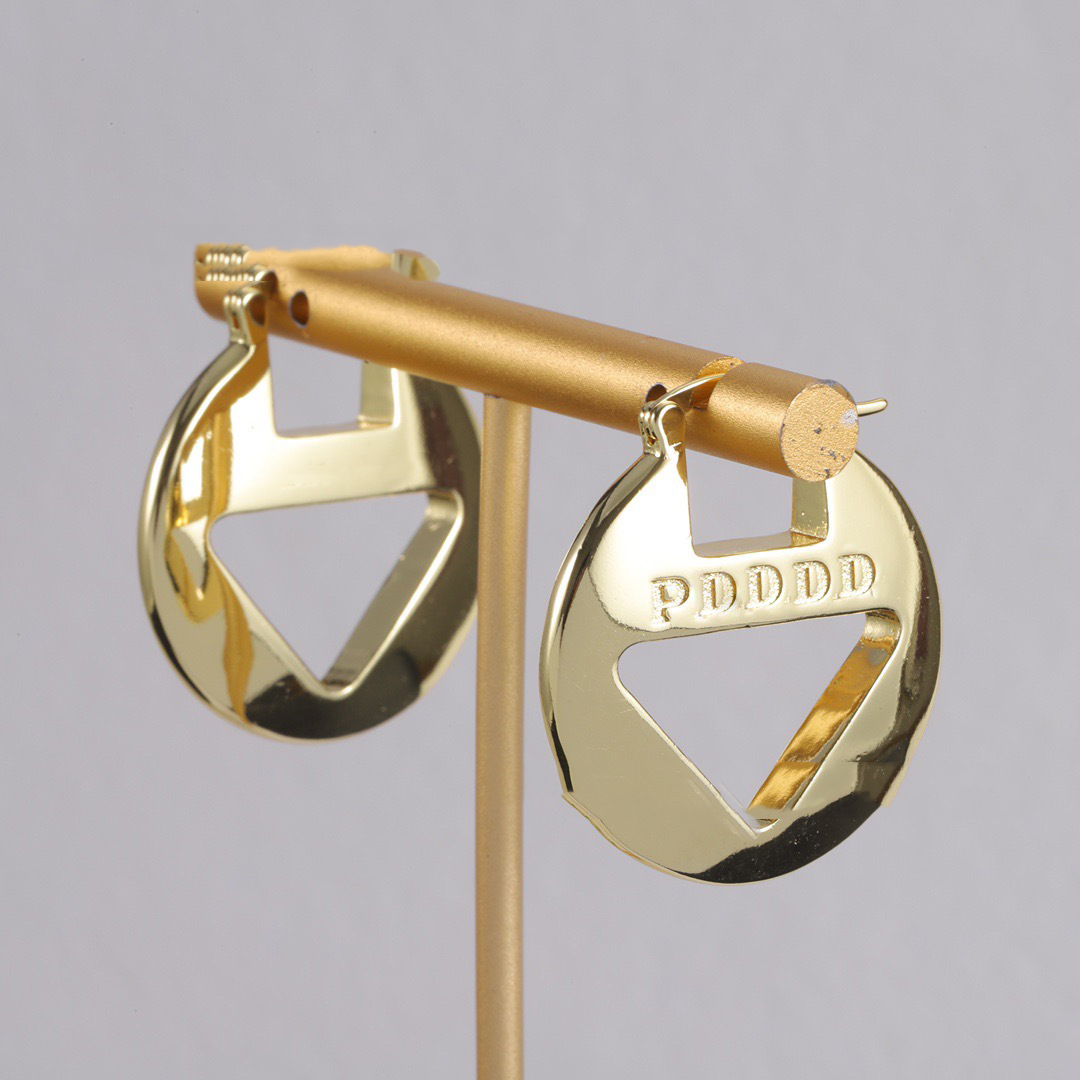 Designer Earrings For Women 18K Gold Plated Hoop Luxury Jewelry Gold Stud Earrings For Party