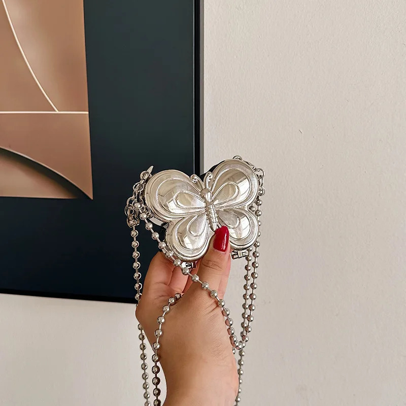 Mini butterfly bag small metal shoulder bag womens crossbody box bag 241023