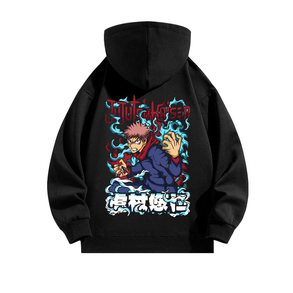 Classic Unisex Sweatshirts Breathable Drawstring Loose Hoodie Pullover Custom Cartoon Tops Hoodie Autumn Winter Casual Thick Plush