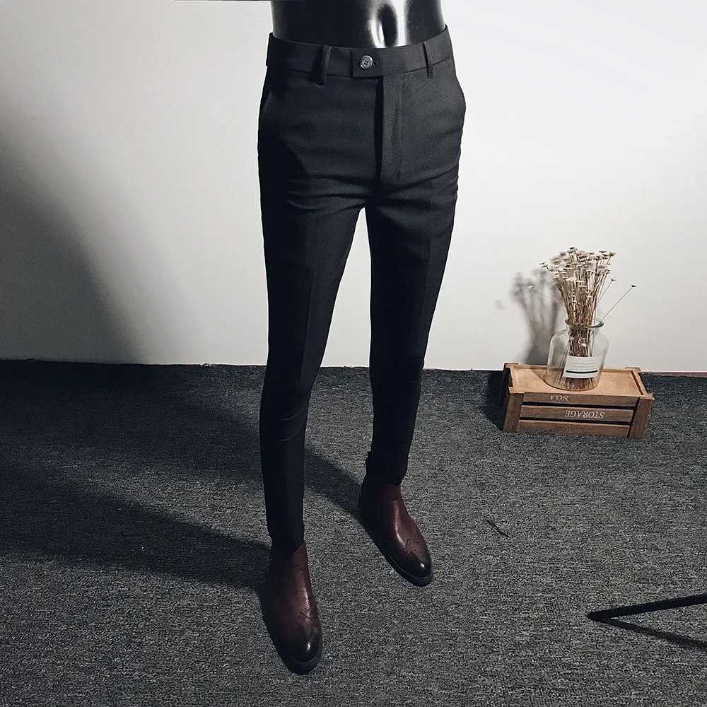 Mens Casual Stretch Pants New Slim Business Formal Office Versatile Interview For Solid Color Daily Wear Hot Selling ShortsX241023
