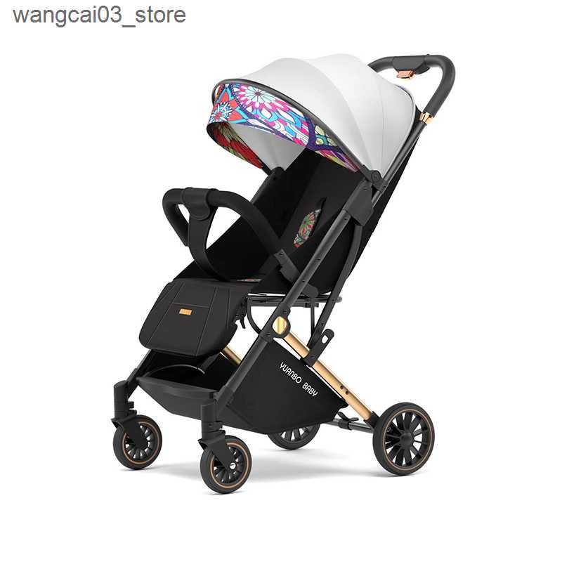 Strollers# New Baby Stroller Ultra-lightweight Pram can sit and lie down Foldable 0-3 Years old Childrens strollers Four Wheels L240910