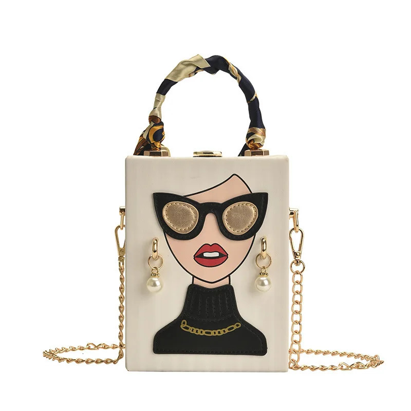 Womens Evening Bag 2024 Leather Shoulder Bag Womens Hard High Quality Hip Hop Party er Handbag 241023