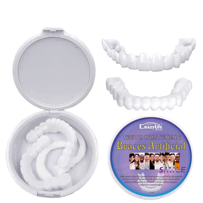 Tooth Veneer Cover Natural Temporary Fake Teeth Top and Bottom Teeth for Men and Women, Cover The Imperfect Teeth,Fix Confident Smile