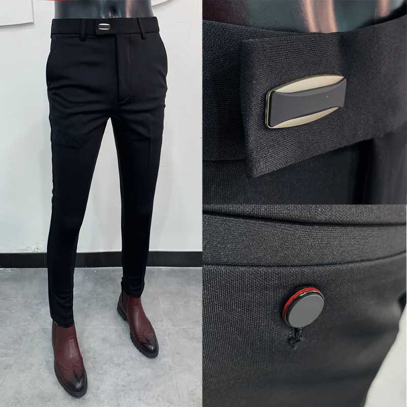 Men Suit Pants Dress Pantalone Hombre Stretch Slim Formal Trousers Cala Masculina Solid Color Casual Pants Fashion Men ClothingX241023