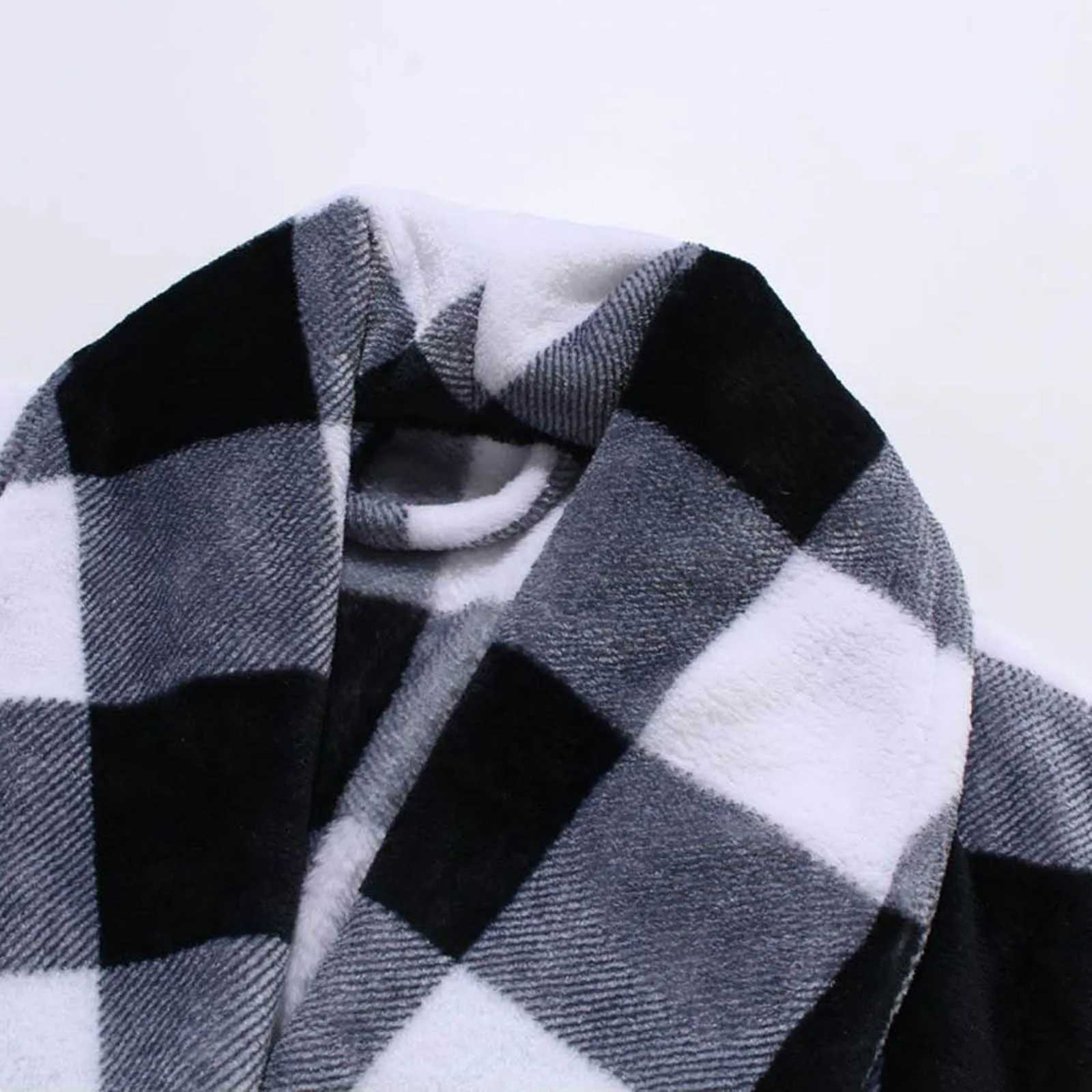 Winter thick warm plush pajamas fashionable mens flannel yukata soft and comfortable couple yukata W241023