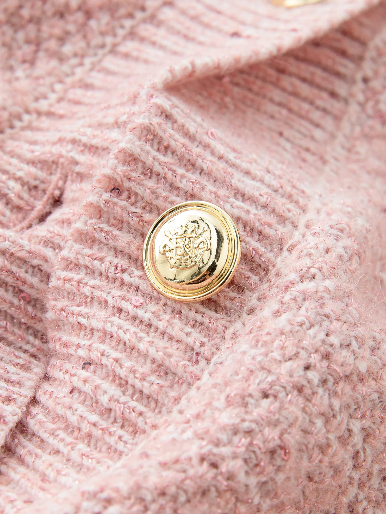 FSLE round neck knitted cardigan womens jacket autumn fully matched casual jacket top 24FS13092 241022