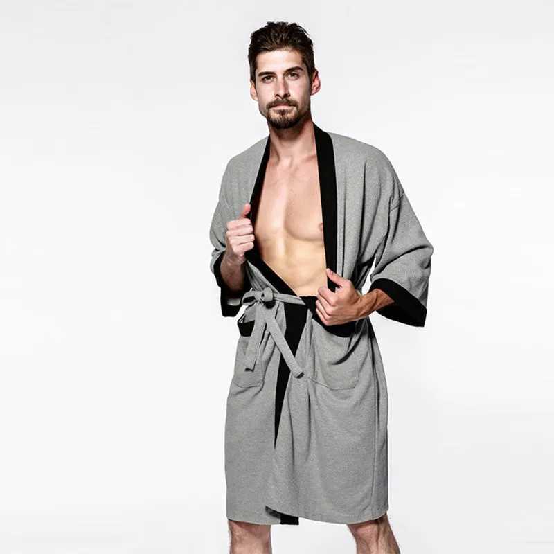 Mens Sp Robe Cotton Wfle Bathroom Long Design Couples Womens Pajamas Size Up Robe W241023