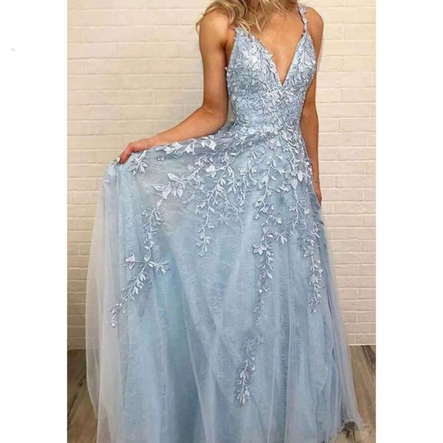 Lace Prom Charming Tulle Sexy A E V-Neck Spaghetti Straps Appliques Or-Length Evening Gowns Bridesmaids Dresses Plus Size ppliques vening