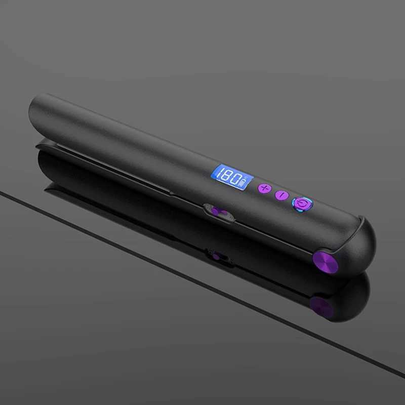 New Arrival Portable USB charging straightener and curling iron with power pack travel flat hair stick wireless straightening Z241022