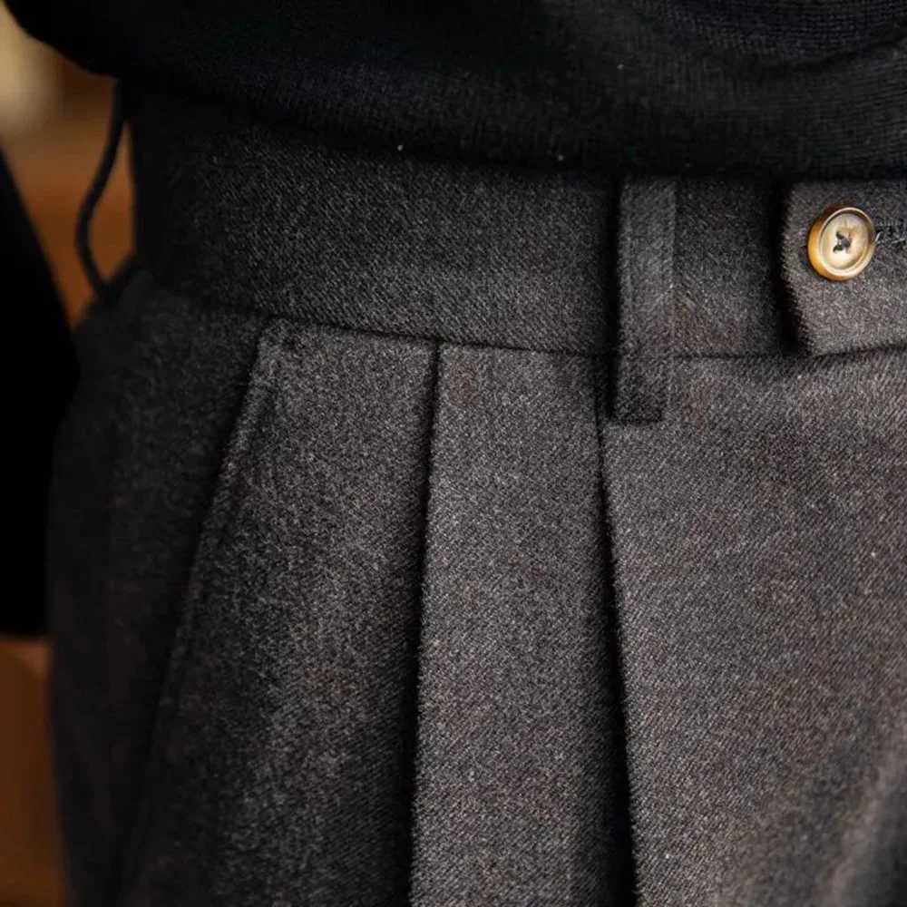 Mens Suit Pants High-End Casual Office British Style Trousers Temperament Trendy High Waist Suit Trousers Autumn Mens ClothesX241023