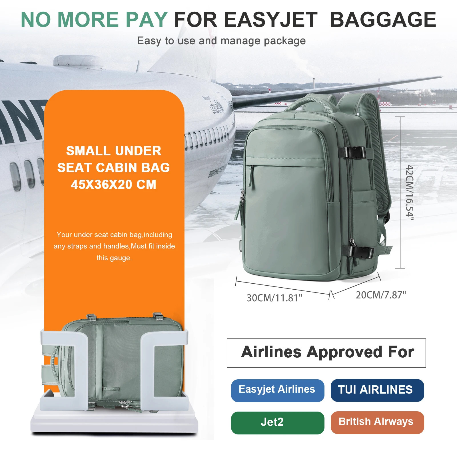 Female travel backpack carry on backpack approved waterproof laptop flight backpack weekend leisure backpack 241023