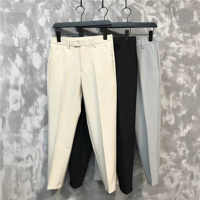 Summer new mens trousers casual pants thin and breathable Korean version of slim nine-point pants casual classic mens brandX241023