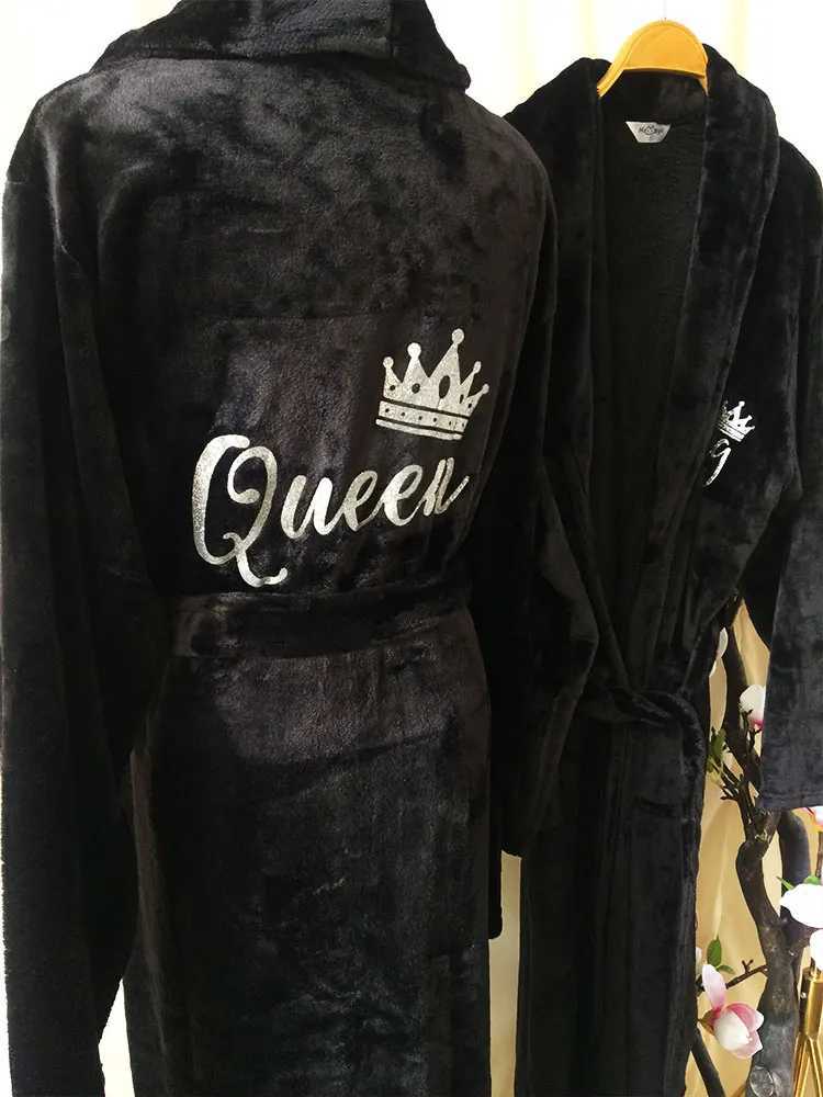 King and Qun Bathrobes Mr. and Mrs. Robes Match Robes Moon Gift Plush Bathrobes Anniversary Gift Wife Husband Comfortable Terry W241023