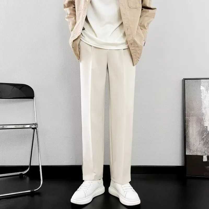 Black Suit Pants Men Slim fit Fashion Society Mens Dress Pants Korean Solid Color Straight Trousers Mens Office Formal PantsX241023