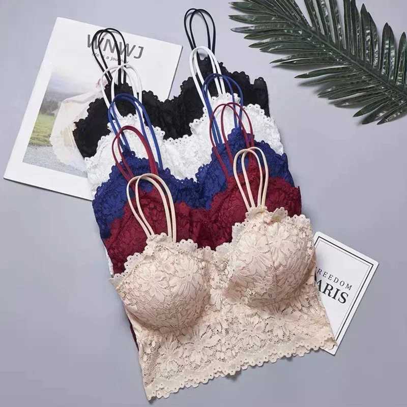 Women Push Up Bra Body Shaping Sexy Flower Lace Bra Top Wireless Plus Size Bralette Underwear Lingerie Full Cup Seamless BrasX2410