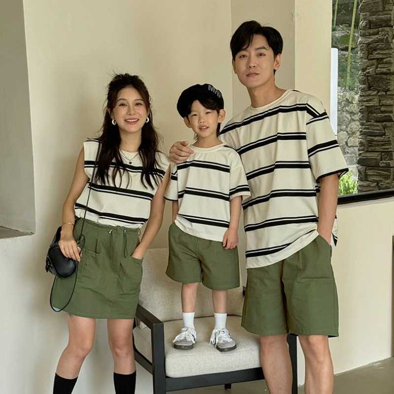 Mother and Daughter Fashion Skirts Family Look Clothes Korean Style Father Son Same Shorts New Parent-child Outfit Summer 2024XJ241008