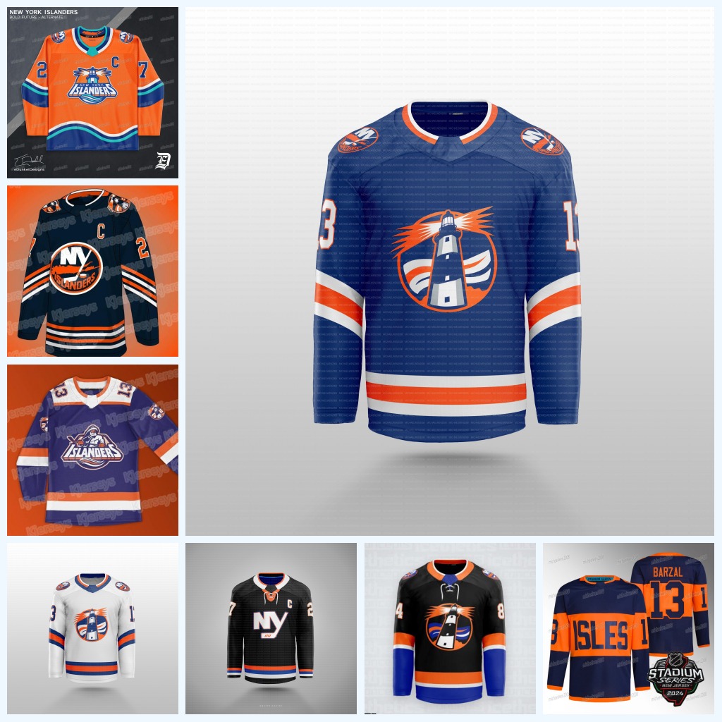 13 Mathew Barzal Islanderes 2024-25 Concept Hockey Jersey Bo Horvat Brock Nelson Noah Dobson Adam Pelech Ryan Pulock Ilya Sorokin Tristan Lennox Matt Martin