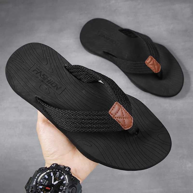 High Quali Brand Fashion Men Flip Flops Summer Beach Flip Flops Men Casual Breathable Thicken Beach Men Slippers Outdoor Y250301