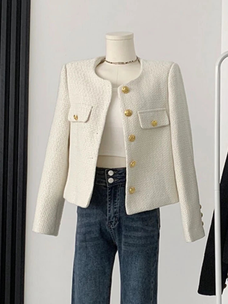 High quality fashionable little perfume tweed jacket womens elegant Korean coat spring French vintage coat 241023