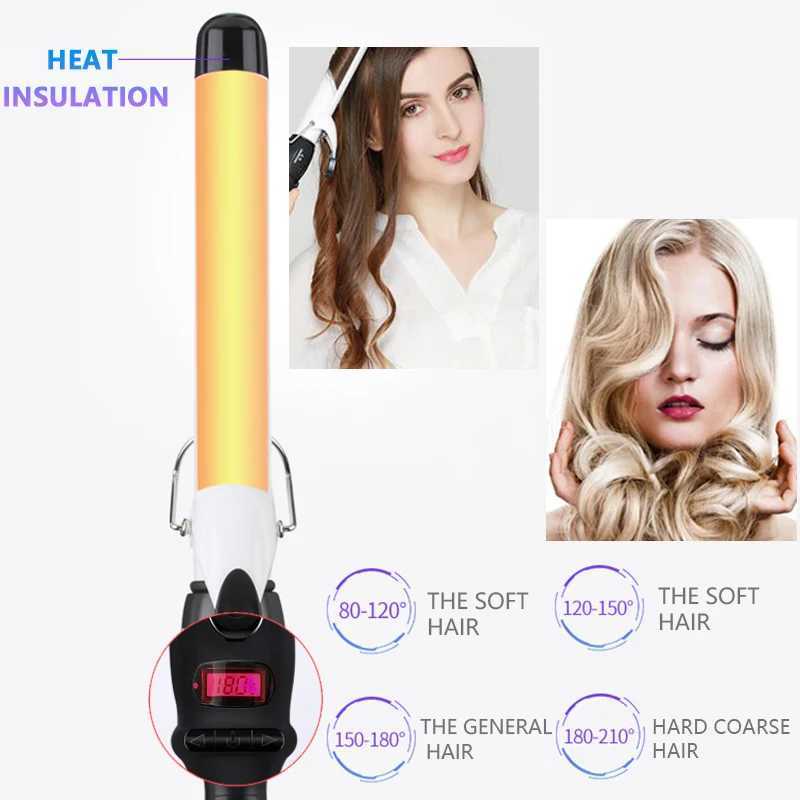 Professional ceramic curling iron for quick heating LCD temperature adjustment womens curling iron splicing and styling tool M241022