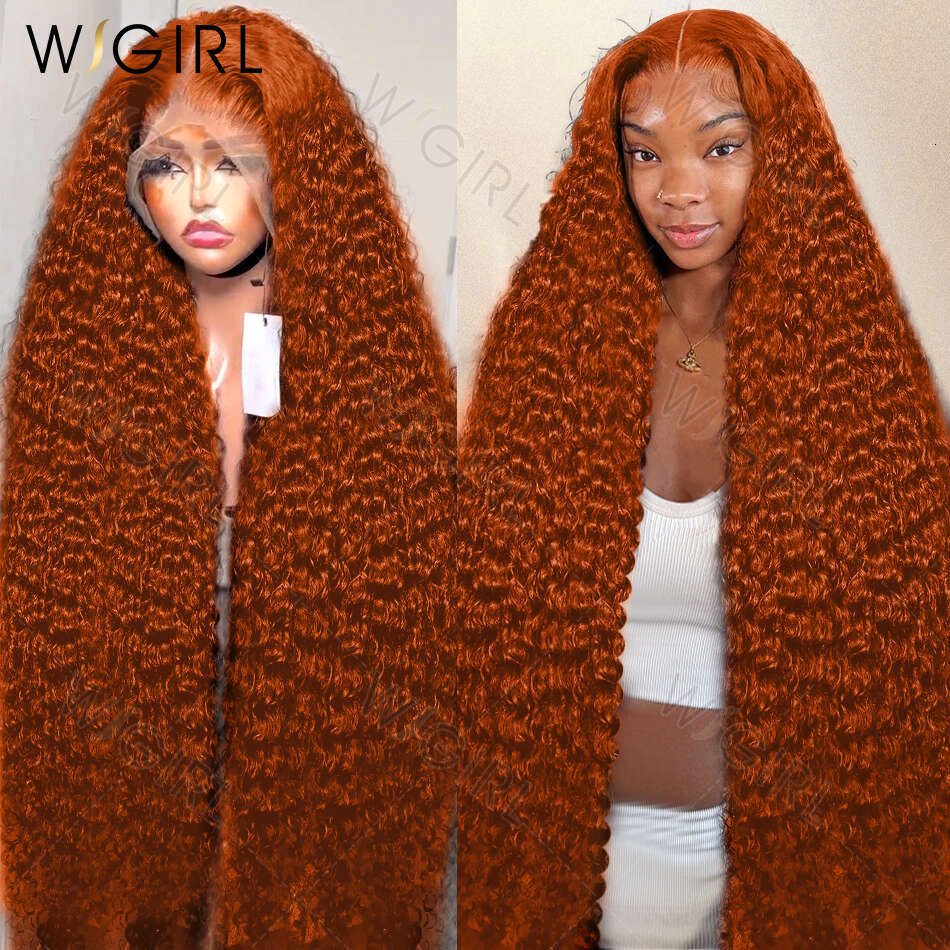 Curly Wigirl Ginger Orange x HD Lace Front Human Hair Wigs Deep Wave inch Colored Frontal Wig For Women al