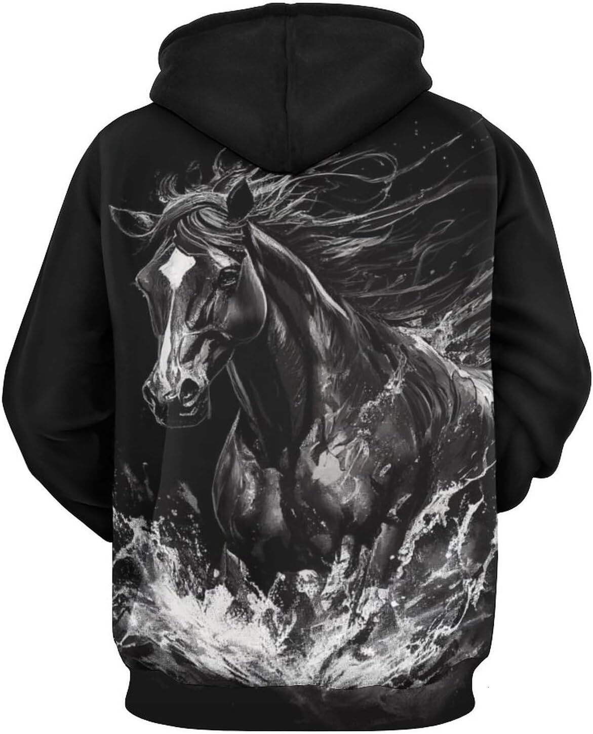 Hoodie for Mens Womens Mens Horse Hoodie 3D Art Retro Animal Horse Graphic Pullover Hoodies Graphic Hoodies sweatshirt Trendy Warmth