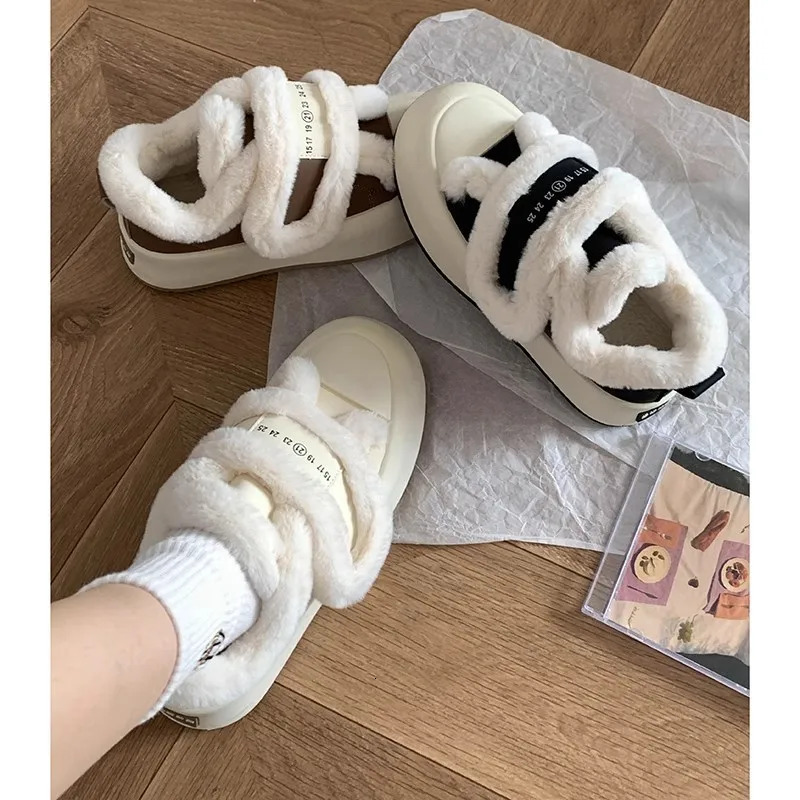 Winter Vulcanized Shoes for Women Sneakers Non-slip Plus Velvet Womens Cotton Shoes Hot Selling Warm Womens Casual Sports Shoes