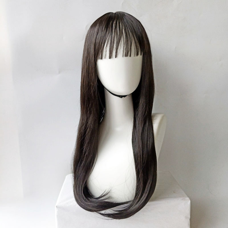 Wigs for women long straight hair wigs with slightly curly ends long hair chemical