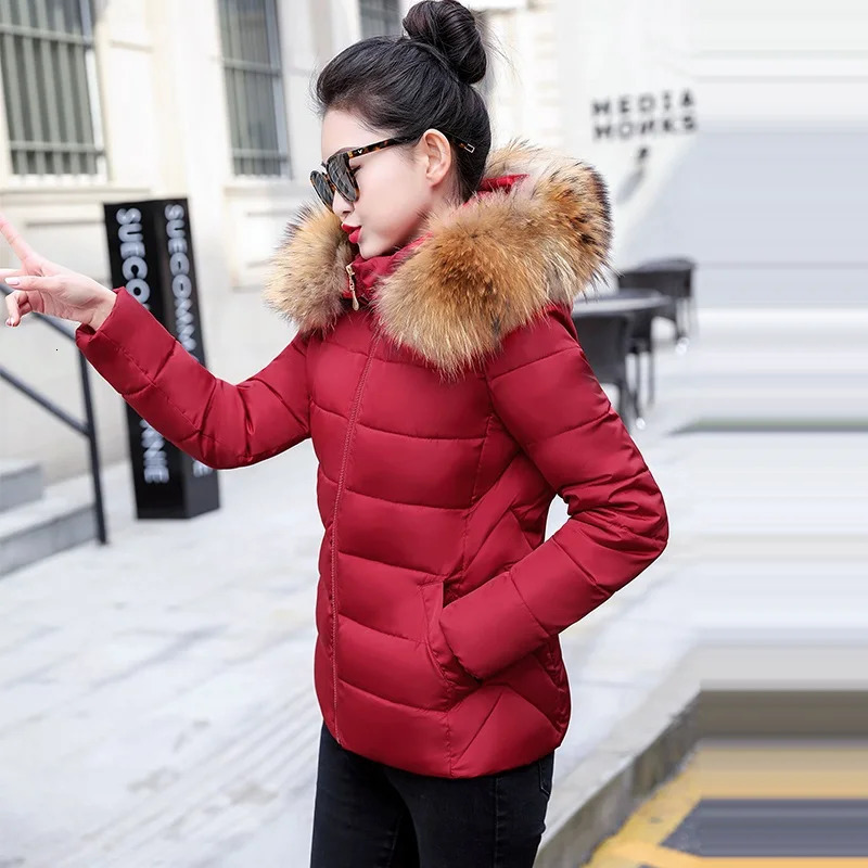 Womens Jacket Hoodie Parka Warm Big Fur Winter Jacket Womens Wadded Womens Large 5XL Womens Down Jacket 241023