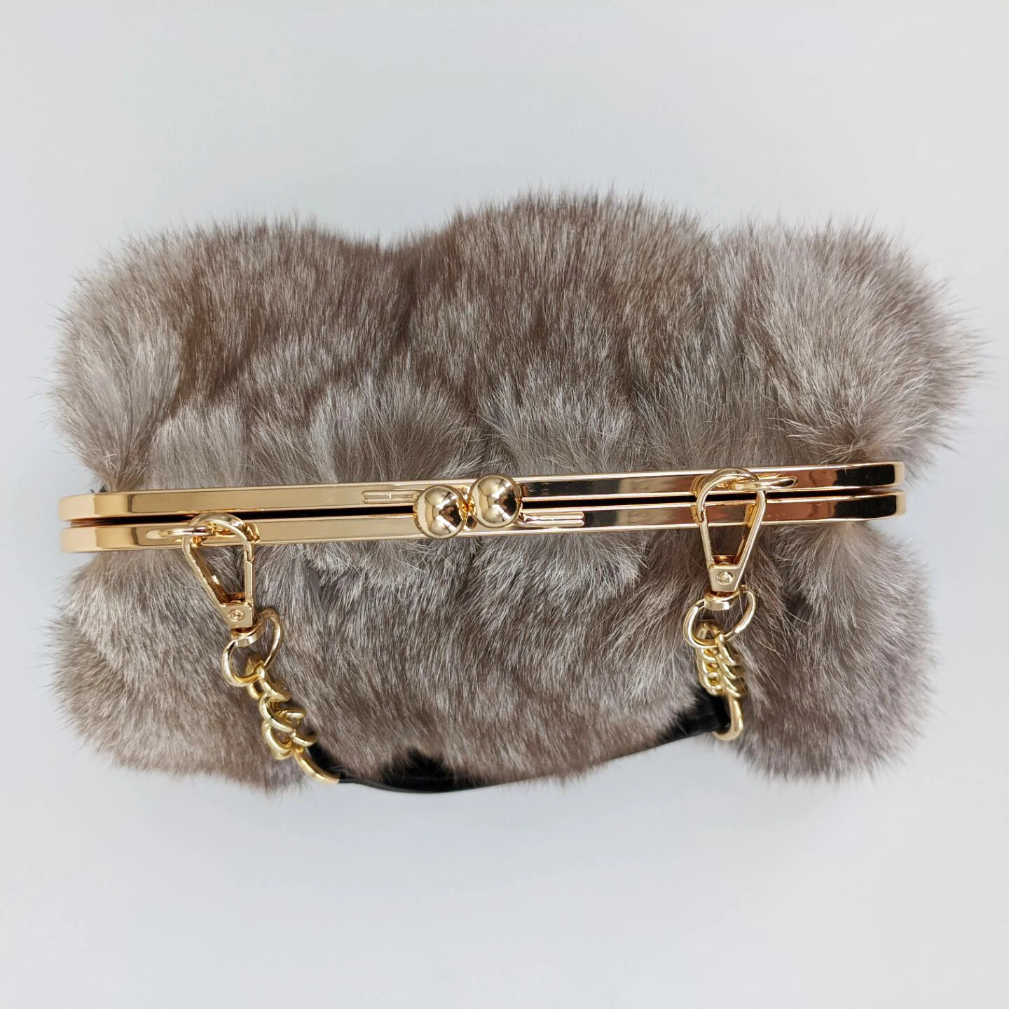 Real Fox Fur Handbag Purse 2024 Beautiful Fashion Party Korean Womens Buckle Cross Body Bag Evening Bag 241023