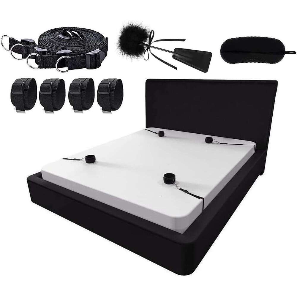 Sex Restraining Bondage BDSM Kit, Handcuffs Sex Bed Adult Set, BDSM Bondaged Restraints Sex Furniture for Couples, Restraints Sex Straps & Ankle Cuffs