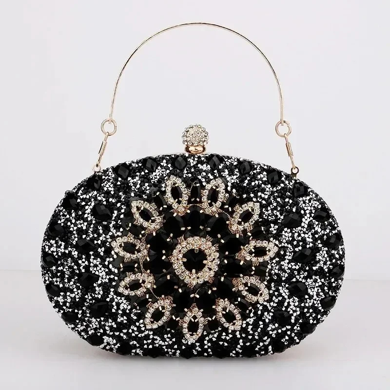 Womens dinner bag fashionable sunflower inlaid diamond banquet handbag evening dress bag 241023