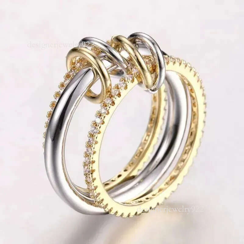 Designer Gold Sterling Silver Multi-Ring Set by Spinelli Kilcol - Elegant Mother's Jewelry with Halley Gemini Bands