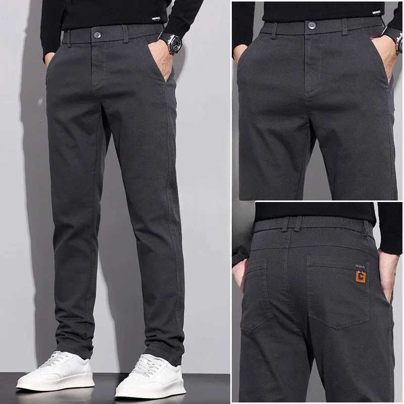 New Winter High-End Business Mens Suit Pants Autumn and Winter Slim Straight Casual Pants Versatile Fashion Trousers KoreanX241023