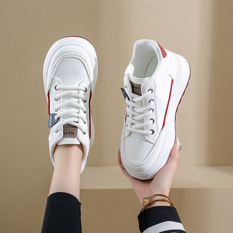 White new winter student version versatile casual trendy thick soled high top board shoes