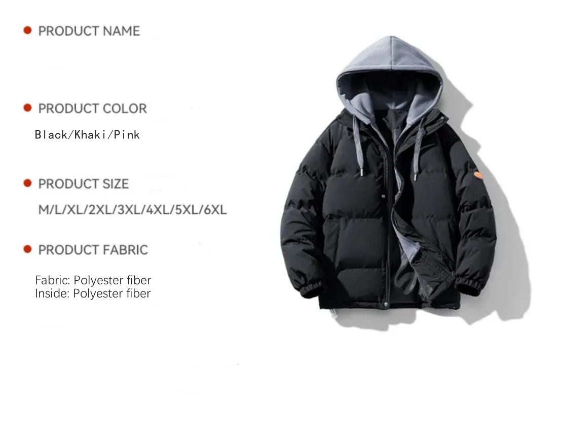 2024 designer men's and women's winter new cotton jacket men's hooded thick black pink jacket warm jacket