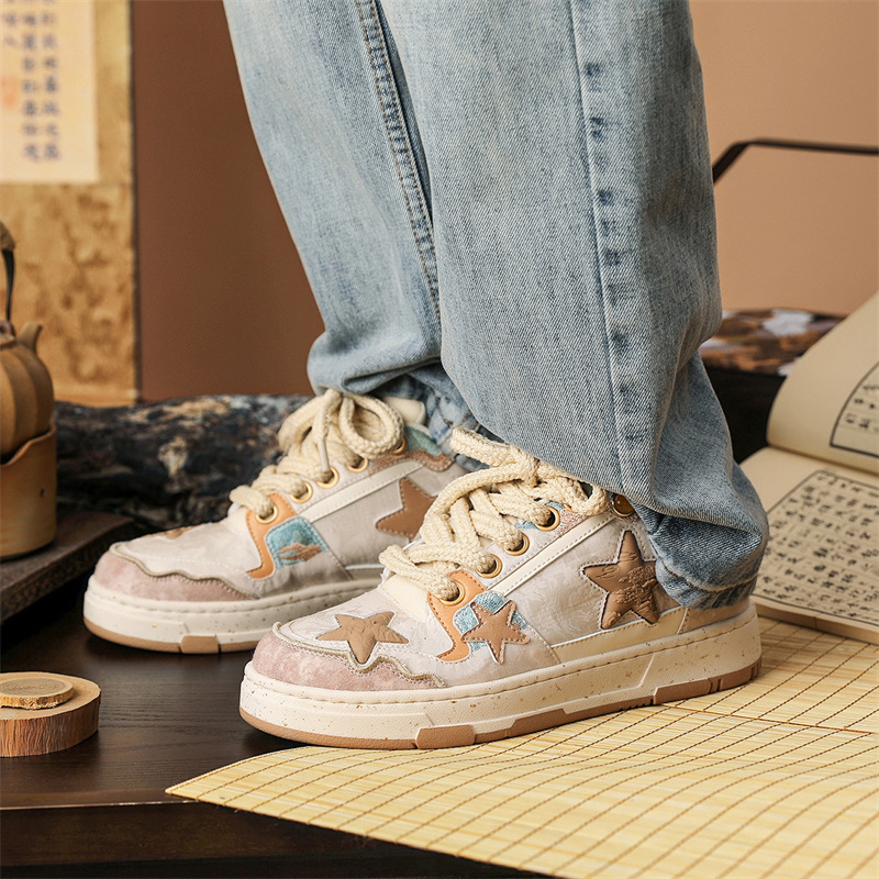 New Men's and Women's Qingming Riverside Scene Star Casual Board Shoes