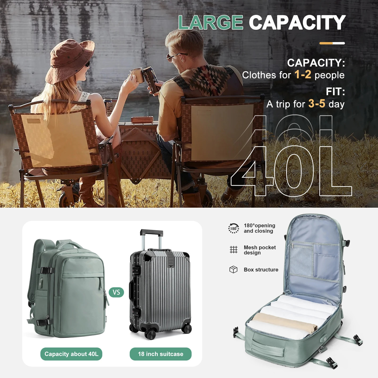 Female travel backpack carry on backpack approved waterproof laptop flight backpack weekend leisure backpack 241023