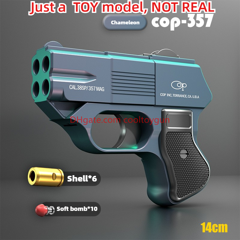 COP 357 Pistol Soft Bullet Shell Ejected Toy Guns Continuous Shooting Blaster Mini Pistola Gun For Adult Boys Birthday Gifts
