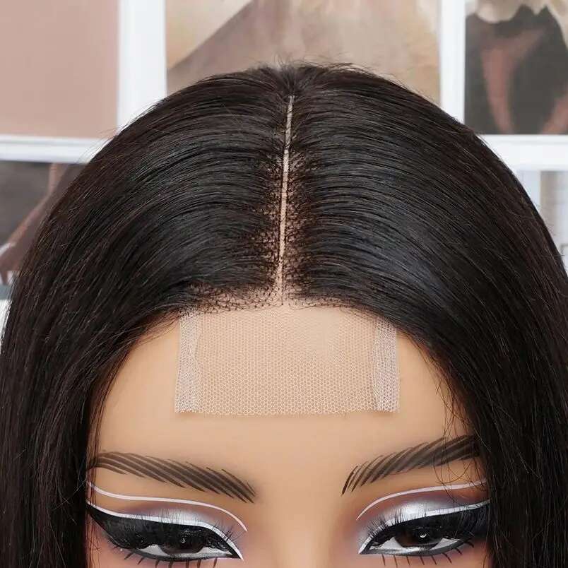 2x6 Lace Kim K Closure Wig Glueless Lace Front Wig 100% Human Hair Wig for Women Deep Middle Part Straight Natural Hair Bobbi