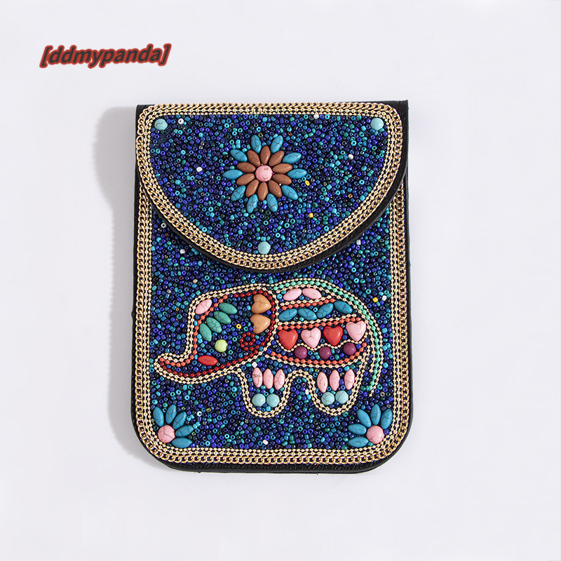 New Heavy Industry Bohemian Style Rice Bead Shell Flower Exquisite PU Travel Photography Single Shoulder Crossbody Magnetic Buckle Women's Bag #3