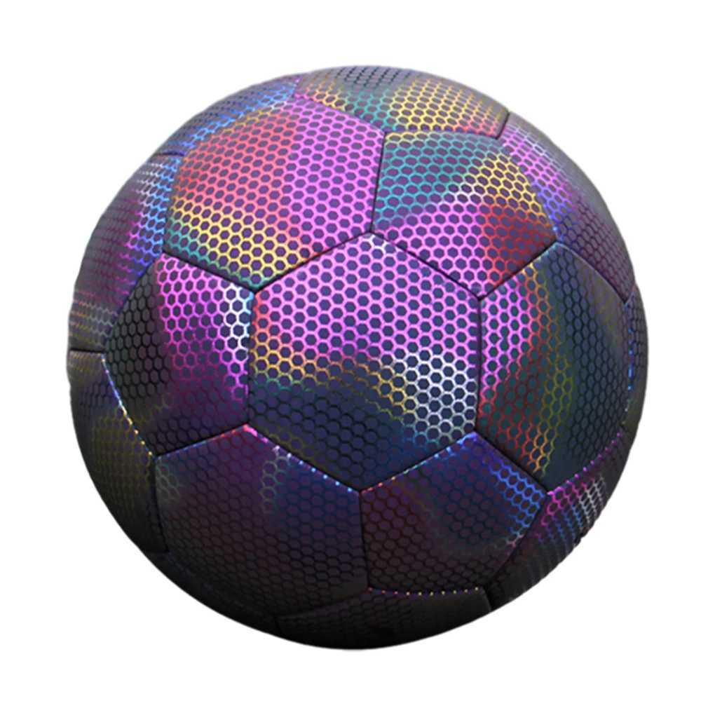 Laser Luminous Football PU Thickened 3.5mm Size 4 Size 5 Profional Competition Training Football for Children AdultsXJ241023